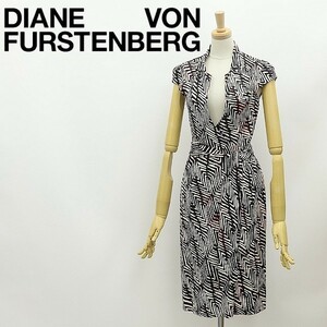 ◆DIANE von FURSTENBERG ダイアンフォンファステンバーグ GRIFFITH シルクジャージー 総柄 ラップ ワンピース 0