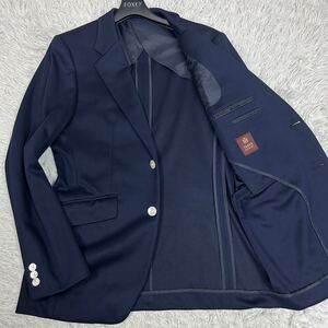 美品 Lサイズ 【最高級ライン 洗える】タケオキクチ TAKEO KIKUCHI テーラードジャケット シングル ネイビー SIZE3 シェルボタン 刻印 ロゴ