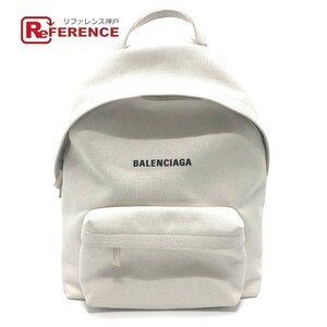 BALENCIAGA バレンシアガ 552374 ロゴ バックパック リュックサック キャンバス ホワイト メンズ【中古】