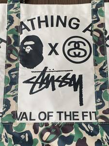 ア ベイシングエイプ X ステューシー　A BATHING APE×STUSSY コラボトートバッグ　