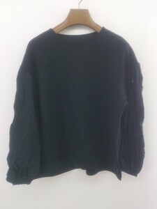 ◇ green label relaxing グリーンレーベル UNITED ARROWS 切替 長袖 カットソー ブラック レディース P