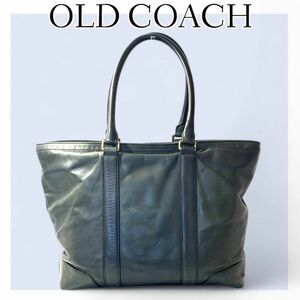 希少カラーCOACH メンズ　トートバッグ　ビジネスバッグ　大容量　グリーン　VintageCOACH 緑　大容量　通勤　旅行　A4 PC