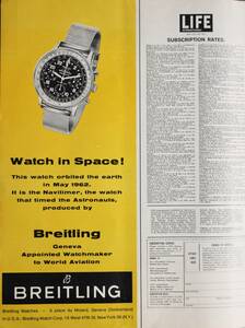 稀少！1961年ブライトリング 時計広告/Breitling Navitimer/Watch/N