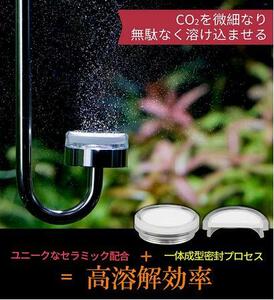 水槽用 CO2ディフューザー ステンレス製CO2拡散器 高溶解効率 二酸化炭素 水草の光合成促進 プレート交換可 小型水槽に適用 Sサイズ 