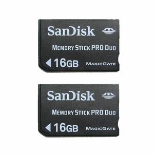 ■動作確認済■ SanDisk メモリースティック PRO DUO 16GB 2枚 メモリーカード デジカメ memory 