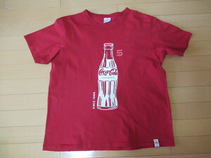 コカ・コーラ　半袖Tシャツ　レッド　瓶イラスト　XL