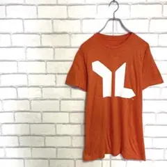 希少品　younglife ロゴマーク　英字プリントTシャツ　オレンジ　春夏