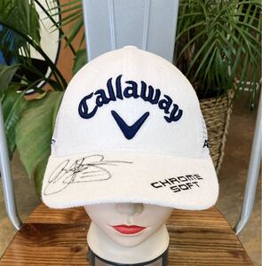 Callaway／メッシュキャップ／タオル地／ホワイト系／レディースフリーサイズ(54〜57㌢)／サイン入り