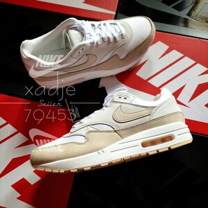 新品 正規品 NIKE ナイキ AIR MAX1 PRM エアマックス1 プレミアム 白 ホワイト ベージュ 本皮 WMNS 28cm (実質27~27.5cm) US11 箱付き