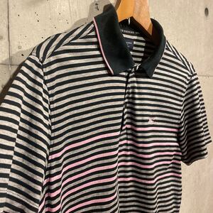 BURBERRY GOLF（バーバリーゴルフ）ポロシャツ ボーダー 半袖　ゴルフウェア　サイズL