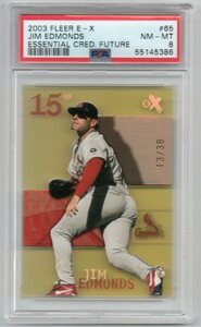 2003 FLEE E-X[JIM EDMONDS]Essential Credentials futures(EXクレデンシャル)Card PSA8 NM-MT