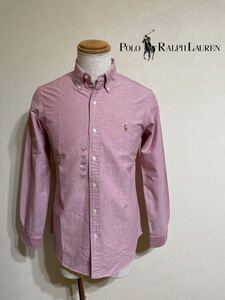 【新品】 Polo Ralph Lauren ポロ ラルフローレン オックスフォード ボタンダウン シャツ トップス サイズ XS 長袖 赤 165/88A