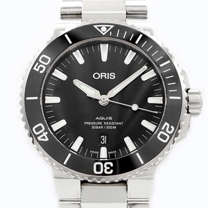 ORIS オリス アクイス デイト 01 733 7730 4134-07 裏スケ 300m防水 青 ブルー SS ステンレス メンズ 自動巻き