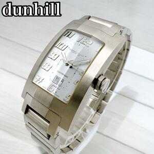 稼動品 dunhill ダンヒル ダンヒリオン 8020 腕時計 メンズウォッチ 自動巻き 裏スケ ３針 カレンダー カットガラス レクタンギュラー