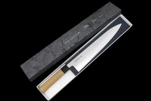 未使用品｜正本総本店 和牛刀 和包丁 300mm 白鋼 朴柄 箱付 KN02-A9715-2L2B