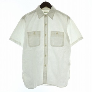 ウエアハウス WAREHOUSE Chambray Work Shirts シャンブレーワークシャツ カジュアルシャツ 半袖 ホリゾンタイルカラー 38 白 Lot3080