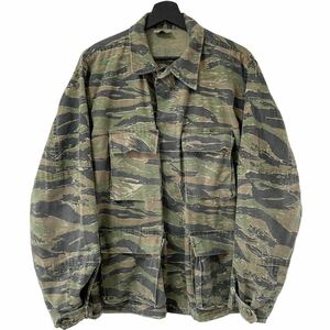 ■激レア■80s 90s USA製 US ARMY 米軍 実物 タイガーストライプ カモ 迷彩 BDU ジャケット M-R L相当 ビンテージ