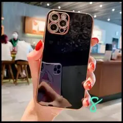 iPhone8用ソフトケースブラックTPU韓国スマホカバー無地シンプルかわいい