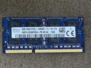 残り4枚☆中古8GBメモリー/SKhynix KOREA 8G 2Rx8 PC3L-12800S-11-13-F3 動作確認未了☆8枚まで送料185円