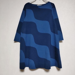 marimekko TAIFUUNI チュニック カットソー XS ワンピース ブルー ネイビー マリメッコ 4-0509M 237428