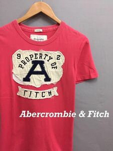 アバクロンビーアンドフィッチ Abercrombie & Fitch 半袖 Ｔシャツ ダメージ加工 ピンク Sサイズ ～△&