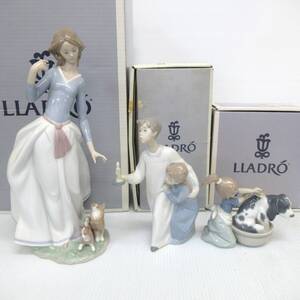 リヤドロ 仔犬とお散歩 ナイトシャツの子どもたち きれいにしましょうね 計3点 LLADRO 160サイズ発送 w-3400712-01-mrrz