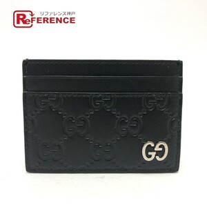 GUCCI グッチ 473927 シマ カードケース ブラック メンズ【中古】