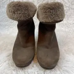 UGG(アグ) レディース ショートムートンブーツ　 22.5cm ブラウン