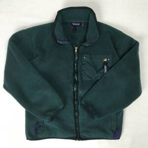 【80s/90s】patagonia パタゴニア フルジップ フリース 米国製 Mサイズ グリーン USA