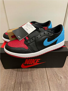 黒タグ　US10 W27cm US8.5 M26.5cn WMNS AIR JORDAN 1 LOW OG 　CZ0775　046 （ブラック/ジムレッド/ダークパウダーブルー）