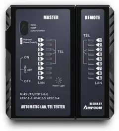 ネットワークケーブルテスター LAN電話用 ワイヤテストツール ブラック