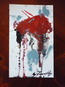 送料無料★ サイ・トゥオンブリーCy Twombly★アクリル油彩画★希少作品 ★販売証明書付属★サイン入り★模写