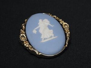 ■美品■ WEDGWOOD ウェッジウッド ジャスパー ピンブローチ ピンバッジ アクセサリー レディース ゴールド系 DE7069