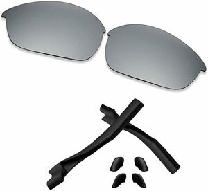 限定2setのみ超特価★ハーフジャケット 2.0用 イヤーソック・ノーズパッド・偏光レンズセット SILVER Color Polarized Half Jacket 2.0