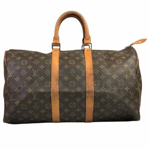 【1円～】ルイヴィトン LOUIS VUITTON バッグ ハンドバッグ ボストンバッグ モノグラム キーポル45 M41428 034SA レザー ブラウン 中古