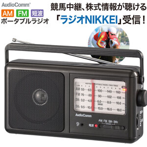 短波ラジオ ポータブル AudioCommポータブル短波ラジオ AM/FM｜RAD-T900Z 07-9819 オーム電機