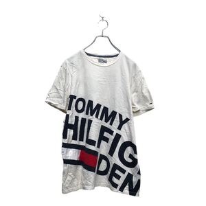 TOMMY HILFIGER DENIM 半袖 ロゴ Tシャツ M トミーヒルフィガーデニム ホワイト プリント 古着卸 アメリカ仕入 a604-5491