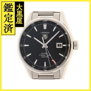 TAG HEUER タグホイヤー カレラ キャリバー7 ツインタイム WAR2010-10 SS ブラック 【460】2120500230085