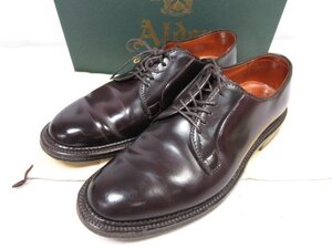 HH美品 【ALDEN オールデン】 990 コードバン プレーントゥ 外羽根 ドレスシューズ 紳士靴 (メンズ) size7.5D バーガンディ系 □30MZA6526