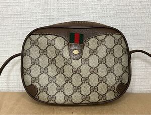 1円スタート GUCCI グッチ オールドグッチ ショルダーバッグ シェリーライン GG柄 ヴィンテージ ブラウン系 レディース ファッション