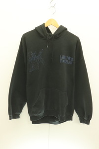 【中古】 LABRAT メンズパーカー XL EVANGELION 初号機 LABRAT XL 黒 ブラック プリント