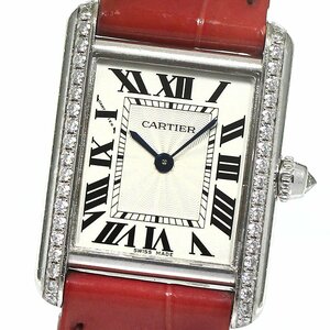 カルティエ CARTIER WJTA0011 タンクルイ SM K18WG サイドダイヤ 手巻き レディース 保証書付き_792379