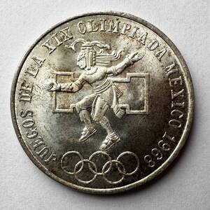 メキシコ　オリンピック銀貨25ペソ　OLIMPIADA MEXICO 1968年 重量22.6g No.79