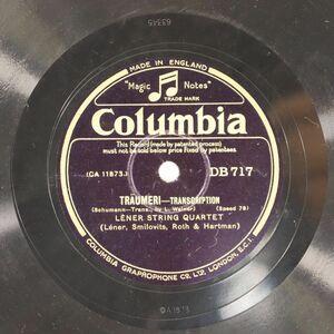 S169/SP盤/英Columbia/レナー弦楽四重奏団/シューマン:トロイメライ/バッハ:アダージョ/DB717
