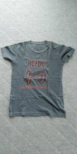 AC/DC ツアーTシャツ　レディース　Mサイズ　黒　ロック　バンド古着レア