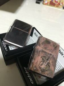 ZIPPO ジッポ 銅色 ブロンズ 2個セット 未使用