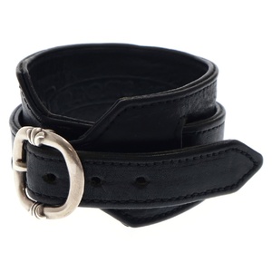 CHROME HEARTS クロムハーツ R&R SLIM TINY BUCKLE ガンスリンガー タイニーバックル レザーブレスレット ブラック/シルバー