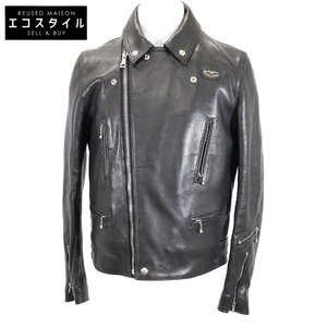 新品同様 Lewis Leathers ルイスレザー 402TV ライトニング タイトフィット シープスキンライダース ジャケット 42 ブラック メンズ