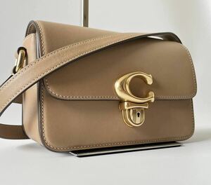 ★◆使用感ほぼ無し◆COACH コーチ C7936 ストゥディオ ショルダーバッグ レザー ゴールド金具 クロスボディ レディース ベージュ 