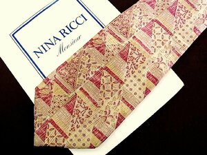 ♪26841C♪良品【花 花びら 柄】ニナ リッチ【NINA RICCI】ネクタイ